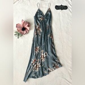 ALLSAINTS Alexia Kuroyuri Floral-print Midi Dress In Blue